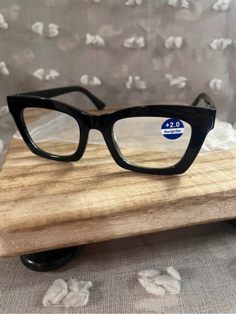 Black Cat-Eye Blue Light Reading Glasses +2.0
